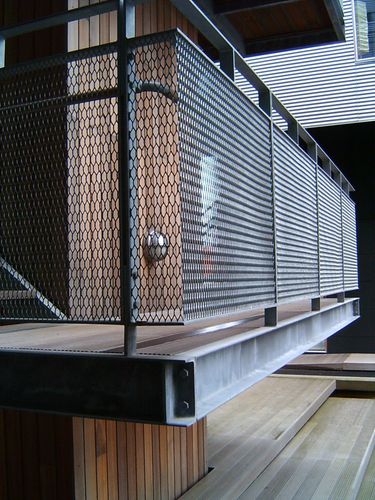 Expanded Metal Balcony Mesh - View Specifications & Details of Expanded Metal Mesh by Burley Tec Private Limited, Bengaluru | ID: 13915511348 Industrial Railing, Stairs Metal, Metal Balcony, Balcony Railings, Modern Stair Railing, Handrail Design, Railing Ideas, Balcony Railing Design, Stair Railing Design