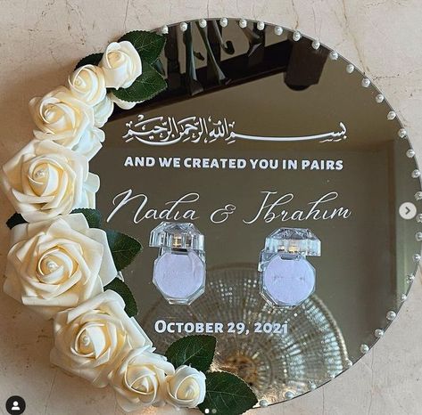 Nikkah Mirror Plate, Nikah Ring Plate, Nikha Mirrors, Nikah Mirror Decoration, Nikah Mirror Plate, Nikah Mirror, Engagement Mirror, Nikah Decor, Ring Platter