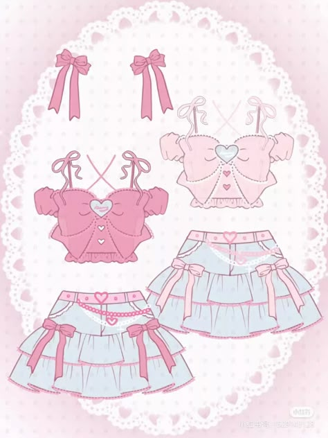 Cute Cartoon Clothes, Pink And Blue Aesthetic Outfit, Kawaii Clothes Drawing, Clothes Clip Art, Paper Doll Outfits, Clothing Vector, Animated Clothes, Clip Art Free, Clothes Clips