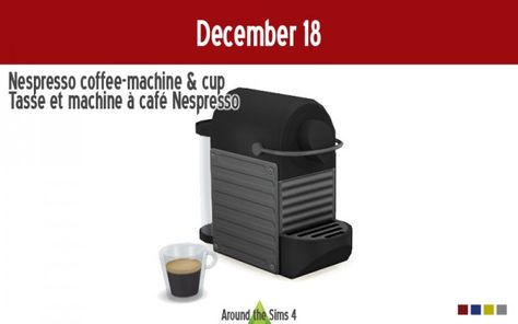 Around The Sims 4: Nespresso coffee&cup machine • Sims 4 Downloads Sims 4 Cc Nespresso, Expresso Machine Sims 4 Cc, Sims 4 Coffee Machine, Sims 4 Appliances Cc, Sims 4 Kitchen Appliances, Sims 4 Appliances, Sims4 Kitchen, Sims 4 Objects Decor, Cc Makeup