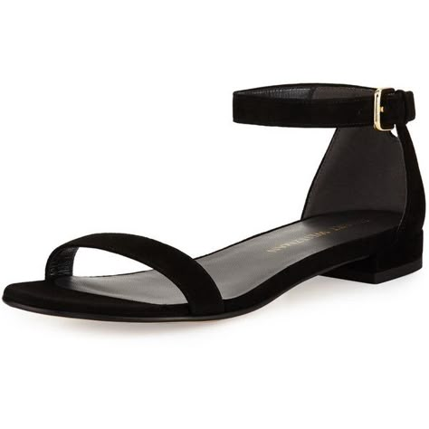 Stuart Weitzman Nudistflat Suede d'Orsay Sandal ($375) ❤ liked on Polyvore featuring shoes, sandals, flats, black, shoes sandals, black open toe flats, black d orsay flats, strap sandals, black suede sandals and ankle strap sandals Dress With Flat Shoes Outfit Classy, Sandals Black, Black Flat Sandals, Sepatu Pump, Stuart Weitzman Sandals, Black Sandals Flat, Pretty Sandals, Strappy Flats, Black Strappy Sandals