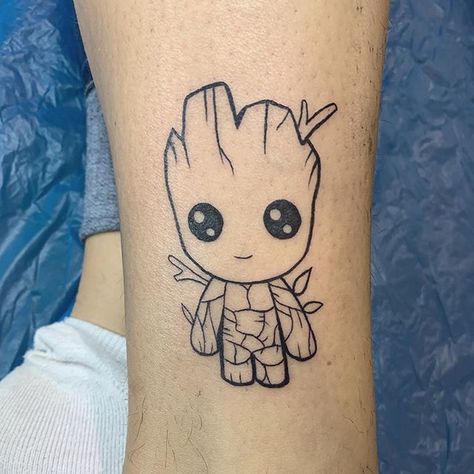 Goofy Kingdom Hearts, Groot Tattoo, Tattoo Tv Shows, A Small Tattoo, Disney Sleeve, Marvel Tattoos, Baby Groot, Baby Tattoos, Pinturas Disney