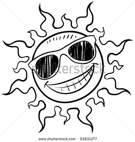 Doodle style sun with sunglasses sketch in vector format by LHF Graphics, via ShutterStock Sunglasses Sketch, Sunshine Face, Doodle Art Posters, Doodle Art Letters, Funny Dog Faces, Name Bunting, Alphabet Names, Pretty Blue Eyes, Doodle Style