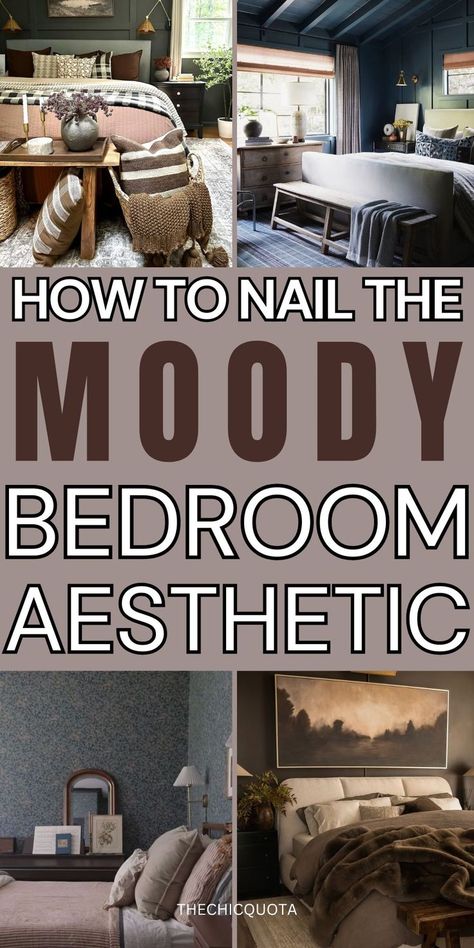 moody bedroom Tiny Moody Bedroom, Moody Fairy Aesthetic, Farmhouse Moody Bedroom, Moody Bedroom Wall Art, Dark Paint Small Bedroom, Bedroom Paint Colors Moody, Moody Bedroom Light Walls, Dark And Moody Bedrooms, Moody Lavender Bedroom