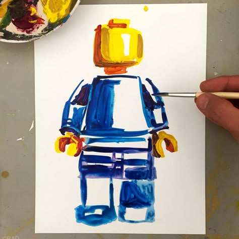 Same Difference painting series Copyright RAD Lego Man Painting, Lego Painting Ideas, Lego Drawing, Lego Painting, Art Alevel, Skyline Painting, Kids Room Paint, Painting Series, Posca Art