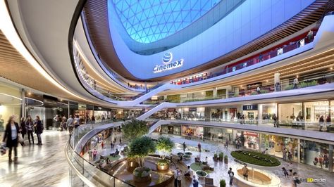 VWArtclub - Mall Atrium Design, Shopping Mall Design, Skylight Design, 3dmax Vray, Modern Architecture Building, Commercial Complex, Mall Design, Apartment Projects, Dark Interiors