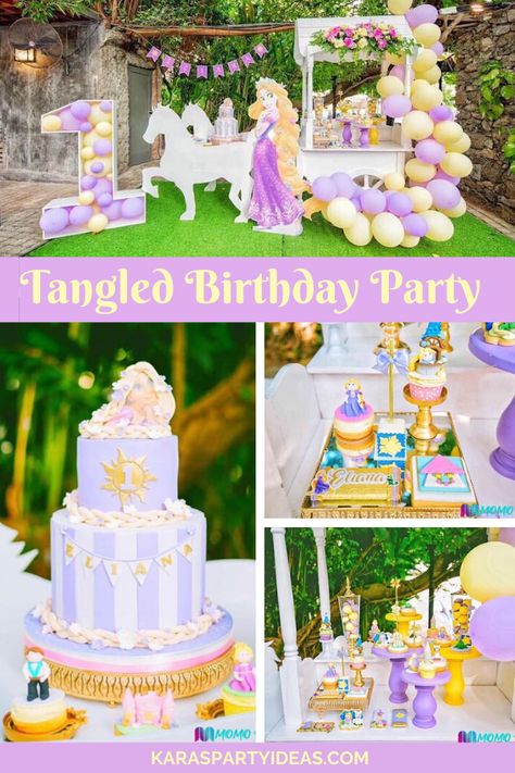 Rapunzel Themed Birthday Party Decor, Tangle Party Ideas, Tangled Pool Party, Tangled Rapunzel Birthday Party Decorations, Rapunzel 1st Birthday Party, Two Tangled Birthday, Rapunzel Tangled Party, Rapunzel Birthday Party Ideas Decoration, Tangled Rapunzel Party Ideas