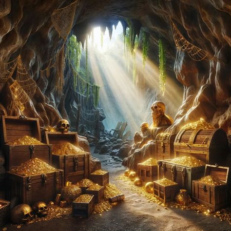 Mysterious Cave with Hidden Treasure Embark on an adventure into a mysterious cave filled with hidden treasures! This stunning AI-generated image captures the magic and mystery of an epic treasure hunt. Perfect for adventure lovers and fantasy art enthusiasts. Discover the wonders that await inside! #MysteriousCave #HiddenTreasure #AIArt #DigitalArt #FantasyArt #AdventureTime #TreasureHunt #Exploration #Mystery #MagicCave #InstaArt #ArtCommunity #ViralArt #AIgenerated #EpicDiscoveries #Trea... Magic And Mystery, Pirate Treasure, Hidden Treasure, Treasure Hunt, Hidden Treasures, Clone Wars, Fantasy Landscape, Community Art, Fantasy World