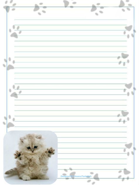 kitten Stationary Printable, Printable Lined Paper, Free Printables Organization, Printable Stationary, Writing Papers, Lined Writing Paper, Writing Paper Printable Stationery, Free Printable Stationery, Notepaper