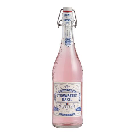 Sparkling Strawberry Basil French Soda - World Market French Soda, French Eggs, Strawberry Basil, Strawberry Drinks, Natural Spring Water, Soda Water, Brunch Cocktails, How To Hang, Delicious Dinner Recipes