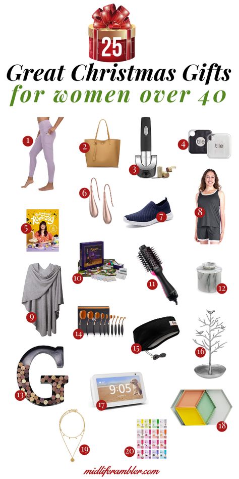 There's a woman over 40 in your life that you need Christmas gift ideas for this year, whether it's your wife, your Mom, your Aunt, or your Grandmother. And we've got the perfect gift idea for her whether she likes wine or fashion or just needs a little extra self-care. Gifts For Women Over 40, Thoughtful Christmas Presents, Christmas With The Kranks, Baskets Diy, Christmas Gifts For Aunts, Gadgets Gifts, Baskets Ideas, Gifts For Moms, Midlife Women