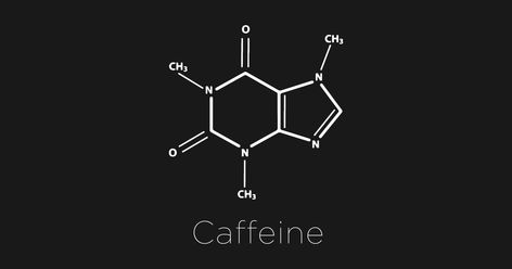 Caffeine molecule t-shirt design by Gramophone Cafe Caffeine Structure, Coffee Merchandise, Caffeine Molecule, Chemical Structure, T Shirt Design, Chemistry, Shirt Design, Tshirt Designs, Cafe