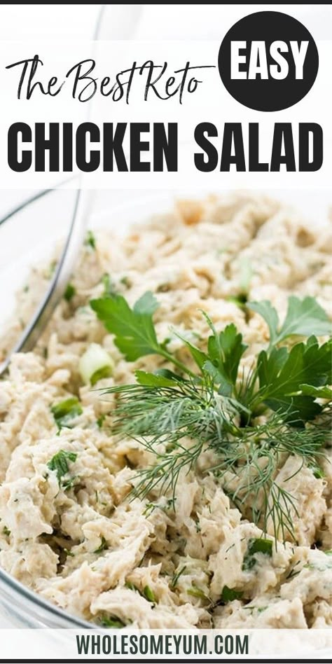 The Best Low Carb Keto Chicken Salad Keto Chicken Salad Recipe, Shredded Chicken Salads, Flavored Chicken, Whole30 Chicken Salad, Low Carb Chicken Salad, Chicken Entree, Chicken Honey, Keto Chicken Salad, Easy Chicken Salad