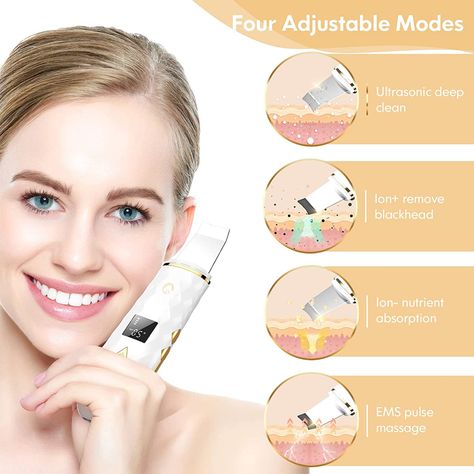 Ultrasonic Skin Spatula, Facial Spatula, Facial Extractions, Face Spatula, Skin Spatula, Cleaner Face, Facial Scrubber, Blackhead Extraction, Face Scrubber