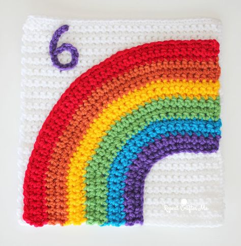 6 Colors – Crochet Quiet Book Page 6 Rainbow Crochet Square, Crochet Quiet Book, Baby Crochet Blanket Free, Bernat Super Value Yarn, Highlight Text, Repeat Crafter Me, Rainbow Crochet, Red Yarn, Granny Squares Pattern