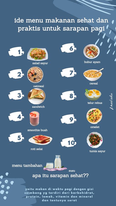 Menu Sehat Harian, Makanan Sehat Healthy, Menu Makanan Diet Sehat, Menu Sehat, Menu Makanan Diet, Tips Diet Sehat, Sarapan Diet, Makanan Rendah Kalori, Motivasi Diet