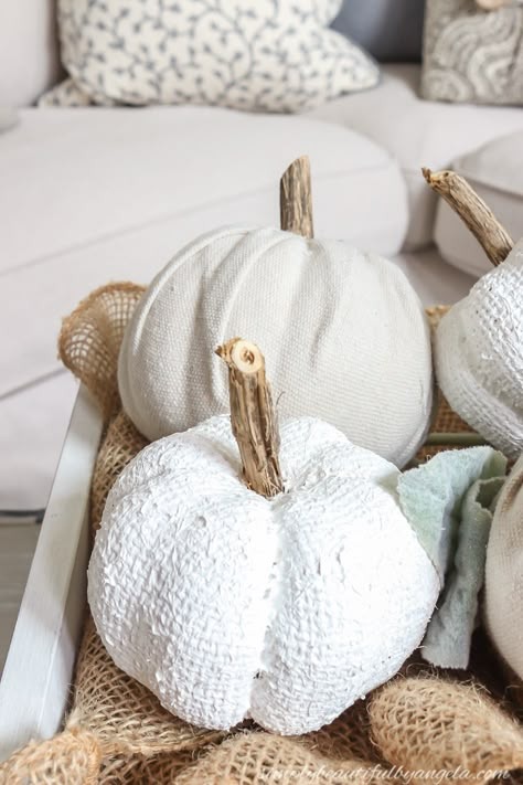 Thanksgiving Decorating, Yellow Brick Home, Burlap Pumpkins, Dollar Tree Pumpkins, Canvas Drop Cloths, Fresh Farmhouse, Plastic Pumpkins, Cottage Market, 1 Dollar