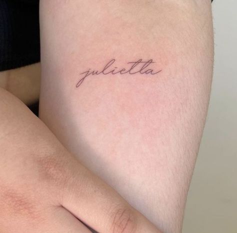 Single Needle Name Tattoo, Tattoo Words, Needle Tattoo, Single Needle Tattoo, Name Tattoo, Word Tattoos, Tattoo Quotes, Tattoos, Quick Saves