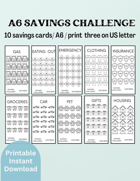 Low Income Savings Challenge Printable Free, Saving Money Weekly, Saving Money Monthly, Budget Planner Ideas, Saving Cards, Budget Board, Financial Budget Planner, Printable Savings Challenge, Mini Savings Challenge