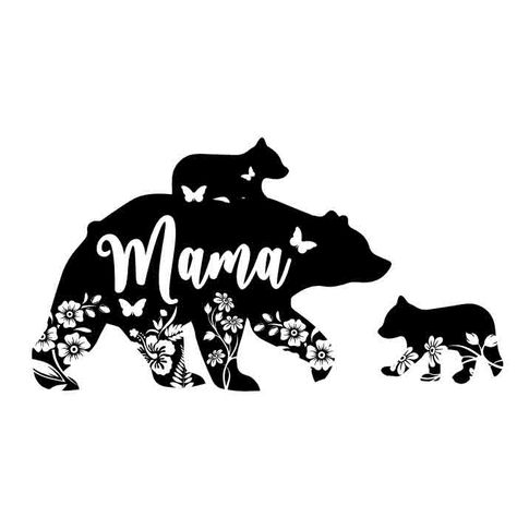 Mama Svg Files Free, Flowers For Cricut, Crystals Tattoo, Morty Quotes, Bear With Flowers, Bookmark Svg, Mama Bear Svg, Mom Bear, Tattoo Patterns