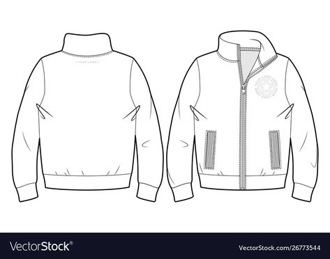 Sweatshirt Illustration, Hoodie Flat Sketch, Sweatshirt Flat Sketch, Sportswear Technical Drawing, Sweatshirt Technical Drawing, Hoodie Tech Pack, Green Jacket Outfit, Jacket Drawing, Sports Drawings