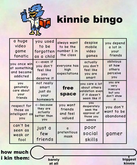 Deltarune Kinnie Bingo, Undertale Kinnie Bingo, Kris X Berdly, Random Bingo, Berdly Deltarune, Kinnie Check, Kin Bingo, Kinnie List, Games On Your Phone