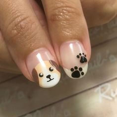 Cute Animal Nails, Paw Print Nails, Dog Nail Art, Animal Nail Designs, Nailart Tutorial, Paw Nails, Mickey Nails, Nail Art For Kids, Animal Print Nails Art