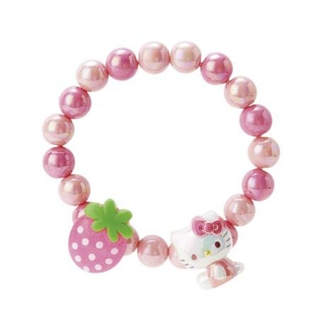 Kawaii Bracelet Beads, Cutecore Bracelet, Cutecore Accessories, Kawaii Bracelets, Strawberry Hello Kitty, Hello Kitty Bracelet, Kawaii Bracelet, Diy Kandi Bracelets, Diy Kandi