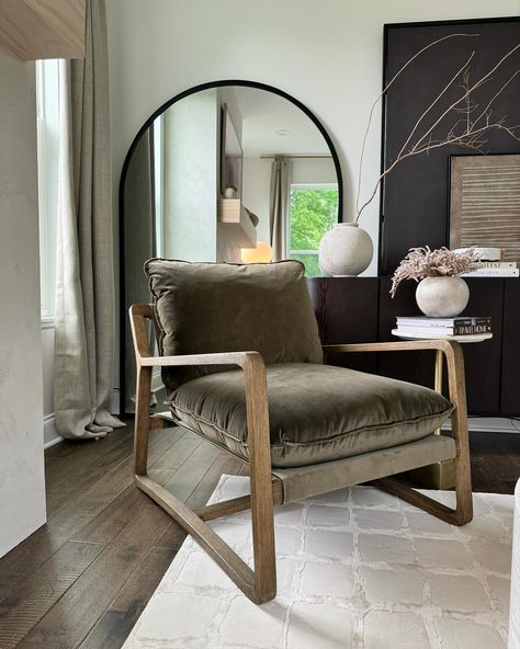 Comment SHOP below to receive a DM with the link to shop this post on my LTK ⬇ https://liketk.it/4HGWx Living Room Refresh This gorgeous olive green arm chair from @kathykuohome is such a classic piece . it gives Modern, Moody vibes. I love the contrast it brought to this space. #gifted #kathykuohome #ltkhome #homeinspo #lovewhereyoulive #accentchair #organicmoderndecor #livingroominspo @ltk.home @shop.ltk Olive Green Chair, Green Arm Chair, Living Room Refresh, Moody Vibes, Green Armchair, Room Refresh, Organic Modern Decor, Green Chair, Kathy Kuo Home