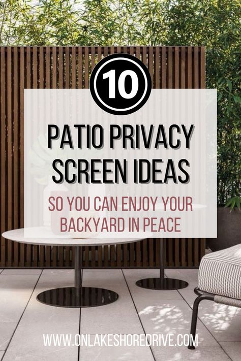 In this post I want to share 10 patio privacy screen ideas for your patio so you can make the most out of your outdoor space and enjoy it in private! Patio Privacy Screen Ideas, Outdoor Privacy Screen Panels, Privacy Screen Ideas, Outdoor Privacy Panels, Backyard Privacy Screen, Patio Privacy Screen, Pergola Curtains, Patio Privacy, Natural Bathroom