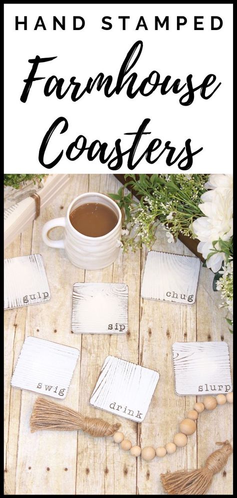 Farmhouse Design Ideas, Farmhouse Coasters, Diy Farmhouse Decoration, Farmhouse Diy Projects, Trendy Farmhouse, Cute Diy Projects, Coaster Crafts, Farmhouse Crafts, Diy Coasters