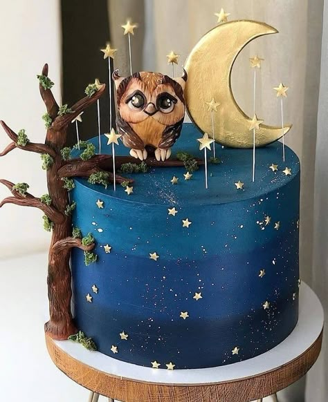 Baby Cake Design, Icing Cake Design, Owl Cake Birthday, Baby Shower Cake Designs, Decorating Business, Fox Cake, 50th Anniversary Cakes, Owl Cakes, Cakes Design