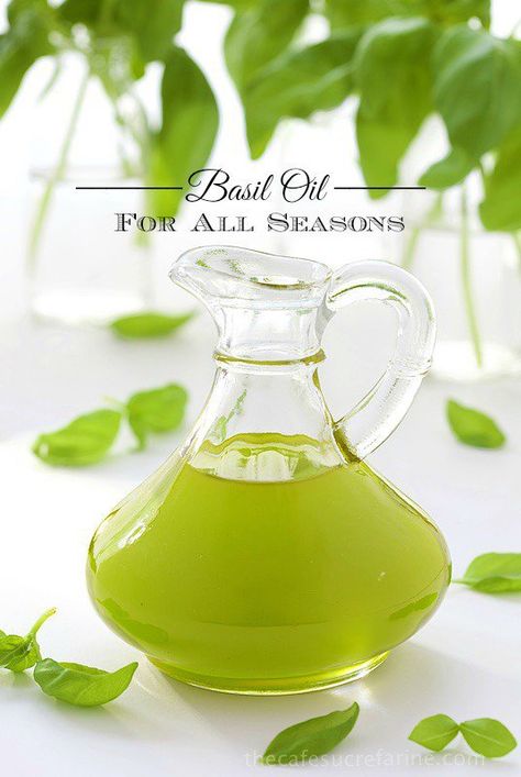 Infused Oil Recipes, Basil Oil, Basil Recipes, Seared Scallops, Ball Jar, Steak And Seafood, Infused Olive Oil, Flavored Oils, Infused Oils