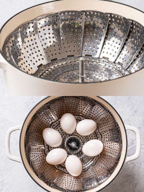 Perfect Steamed Boiled Eggs Recipe Best Boiled Eggs, Steamed Hard Boiled Eggs, Steam Egg Recipe, Boiled Eggs Recipe, Boiled Egg Recipes, Perfect Boiled Egg, Hard Boiled Egg Recipes, Deviled Eggs Recipe Classic, Steamed Eggs