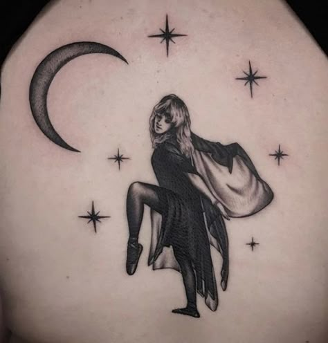 46 Amazing Fleetwood Mac and Stevie Nicks Tattoos - NSF - Music Magazine Stevie Nicks Tattoo, Witch Tattoos, Insta Tattoo, Lyric Tattoos, O Tattoo, Trash Polka Tattoo, Mermaid Tattoo, Trash Polka, Matching Tattoo