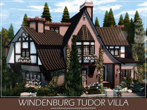 The Sims Resource - Windenburg Tudor Villa Sims 4 Windenburg Community Lots, Sims Windenburg, Windenburg House Sims 4, Sims 4 Windenburg House, Sims 4 Windenburg, Windenburg House, The Sims 4 Lots, Sims 4 House Building, Sims 4 Cc Furniture