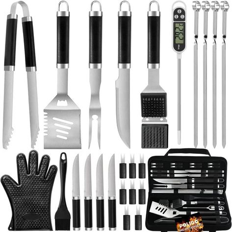 Utensils Set Stainless Steel BBQ Tools Grilling Tools Set for Christmas, Birthday Presents, Barbecue Accessories Ideal Grilling Gifts for Men Dad Women Stainless Steel Bbq Grill, Birthday Presents For Dad, Bbq Tool Set, Grilling Utensils, Bbq Set, Camping Grill, Camping Bbq, Bbq Gifts, Dill Pickles