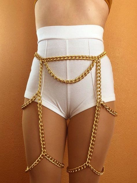 Caribana Costume, Chain Body Harness, Body Chain Harness, Body Chains, Mode Casual, Body Harness, Fashion Project, Belly Chain, Body Chain Jewelry