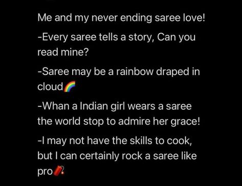 Caption ideas Short Caption On Saree For Instagram, Quotes About Saree For Instagram, Saree Selfie Captions, Tredisnal Dress Caption For Instagram, Captions For Lehnga Pics Instagram, Caption On Ethic Wear, Captions For Instagram Thread, Lahenga Caption For Insta, Sanskari Caption