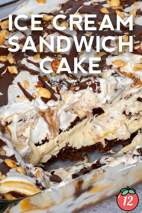 Ice Sandwich Cake, Easy Frozen Dessert Recipes, Ice Cream Sandwich Cake Recipe Easy, Ice Cream Cake With Ice Cream Sandwiches, Icecream Sandwich Cake, Ice Cream Bar Cake, Ice Cream Sandwich Dessert Recipe, Ice Cream Sandwich Cake Recipe, Ice Sandwich