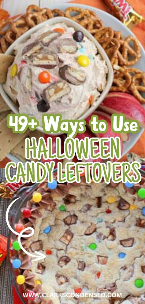 Learn how to transform leftover Halloween candy into delightful new recipes with these 50 easy ideas. From candy-studded desserts to creative toppings, you can make the most of your Halloween haul while creating tasty treats that everyone will enjoy. Desserts With Leftover Halloween Candy, Baking With Halloween Candy, Recipes For Leftover Halloween Candy, Halloween Candy Desserts Leftover, Recipes With Leftover Halloween Candy, What To Do With Leftover Halloween Candy, Halloween Candy Recipes Leftover, Halloween Candy Leftover Ideas, What To Do With Halloween Candy