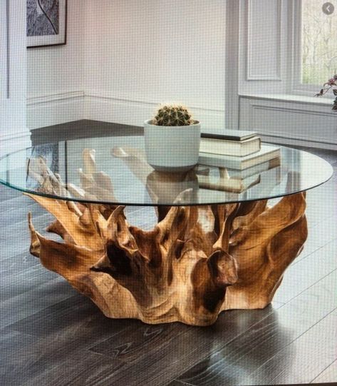 Teak Root Coffee Table, Root Coffee Table, Root Table, Driftwood Coffee Table, Driftwood Furniture, Wood Table Design, Coffee Table Base, Interior Design Per La Casa, Unique Coffee Table