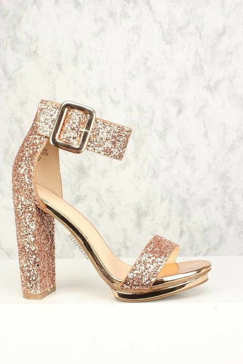 Gold Chunky Heels, Heels Glitter, Heel Accessories, High Heel Dress, Prom Heels, Open Toe High Heels, Platform Heels Chunky, Platform High Heels, Prom Shoes