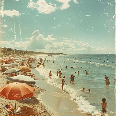 Vintage beach photos Golden Age Of Travel, Vintage Picture Edit, Vintage Vacation Photos, Beach Film Photos, 50s Beach Aesthetic, 90s Beach Aesthetic, Vintage Florida Aesthetic, Beach Aesthetic Vintage, Vintage Beach Photography