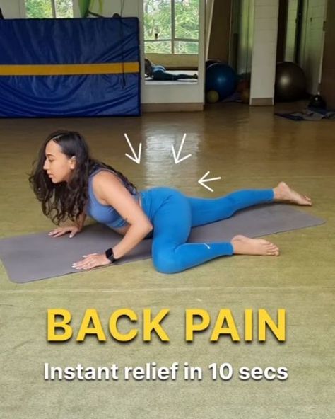 Back Pain | Neck Pain | Rehab on Instagram: "Lower back pain relief in 10 secs only! 🤩
Try this stretch and feel the difference.
Stiff back 
Back pain
Flexibility.

By @fitnesswithanushka_
#yogahacks  #yogainspiration #stretch #flexibility" Lower Back Pain Relief Stretches, Lower Right Back Pain, Severe Lower Back Pain, Stretch Flexibility, Stretches For Lower Back Pain, Daily Stretches, Low Back Stretches, Back Stretches For Pain, Back Pain Remedies