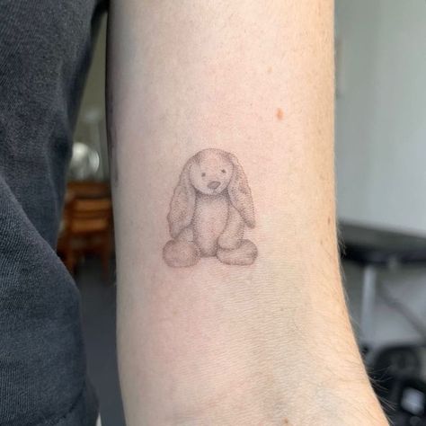 Stuffed Animal Outline Tattoo, Rabbit Stuffed Animal Tattoo, Two Animal Tattoos, Teddy Bunny Tattoo, Stuff Animal Tattoo, Knuffle Bunny Tattoo, Toy Bunny Tattoo, Lamb Stuffed Animal Tattoo, Stuffed Animal Tattoo Simple