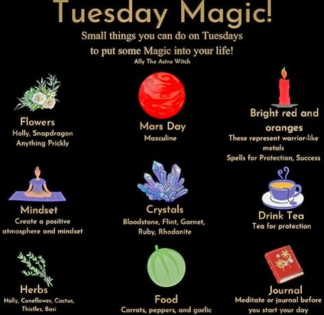 Tuesday Witchcraft, Tuesday Magick, Tuesday Magic, Witches Grimoire, The Book Of Shadows, Spiritual Vibes, Tarot Interpretation, Solstice Celebration, Magic Spell Book