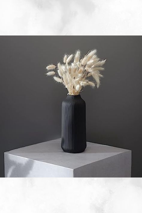 flature Ceramic Vase in Nordic Style, Deco Vase Large for Pampas Grass as Boho Deco, Vase Black Matt 8 inch for Flowers, Scandinavian Design Home Decoration for Fresh Flowers, Dried Flowers (Size M) Vase Black, Deco Vase, Vase Large, Flowers Dried, Boho Deco, Dry Flower, Black Vase, Boho Aesthetic, Style Deco