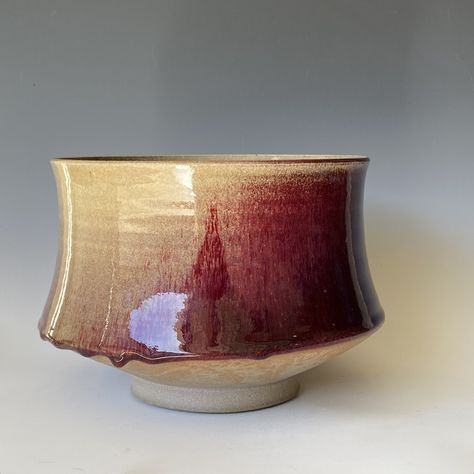 "Modern handmade wheel thrown ceramic bowl, height 6.7\" * width 8.5\". I glazed inside a shade of purple and outside red. Food Safe, dishwasher and microwave safe.  ATTENTION: This pot is throw from a type of clay with good amount of sand in it, which creates a rough surface on areas that left un-glazed. Please be aware that all measurement is approximate. Everything I measure has an inherent amount of error. All of my pottery thrown or hand-built and glazed by me. More bowl and platter from my Etsy shop: https://www.etsy.com/shop/LifeAndClay?section_id=17405584  Store front: https://www.etsy.com/shop/LifeAndClay" Wheel Throwing Pottery, Bowl Ceramic Design, Wheel Pottery, Ceramics Bowl, Ceramics Bowls Designs, Ceramics Pottery Bowls, Handmade Ceramic Bowl, Pottery Pots, Wheel Thrown Ceramics