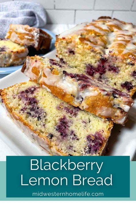 Blackberry And Lemon Recipes, Blackberry Lemon Loaf, Blackberry Quick Bread, Blackberry Lemon Bread, Blackberry Bread Easy, Blackberry Recipes Easy Simple, Lemon Blackberry Dessert, Blackberry Bread Recipe, Blackberry Breakfast Recipes